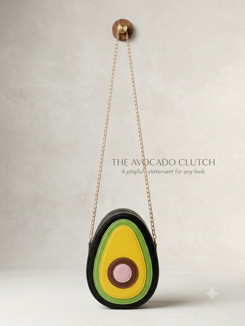 The Avocado Clutch Women’s Crossbody Bag - Black Green Yellow